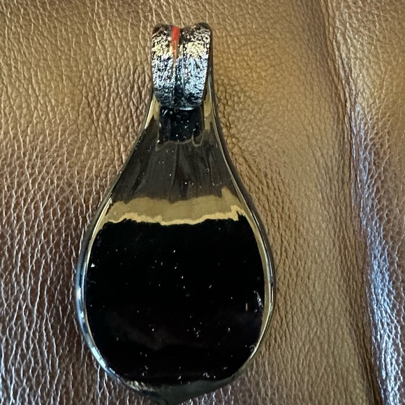 Murano glass red, blue, green, black, and silver pendant. - Picture 4 of 4